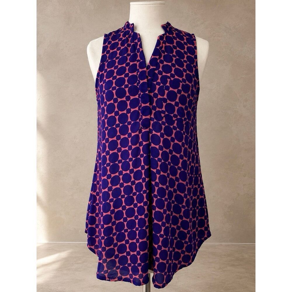 PAPERMOON Sz S blouse purple orange sleeveless stitch fix